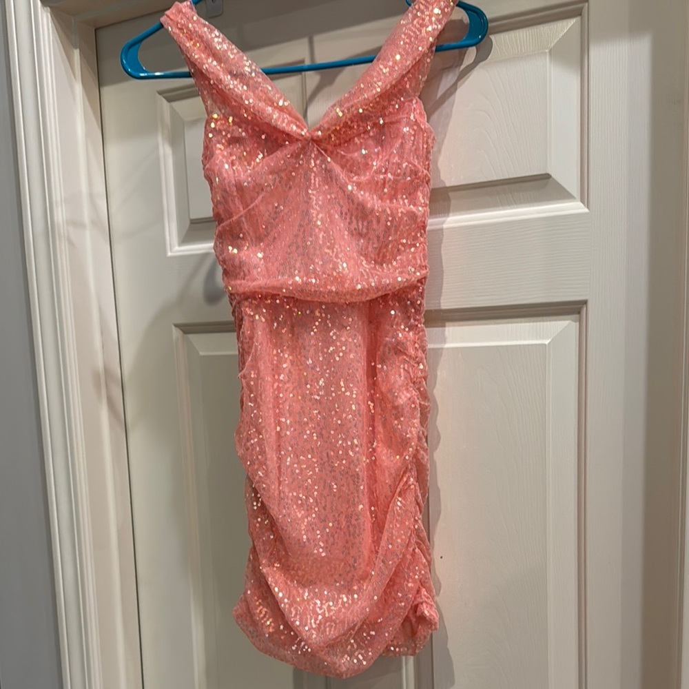 Lucy in the Sky Pink Sequin Prom Dress